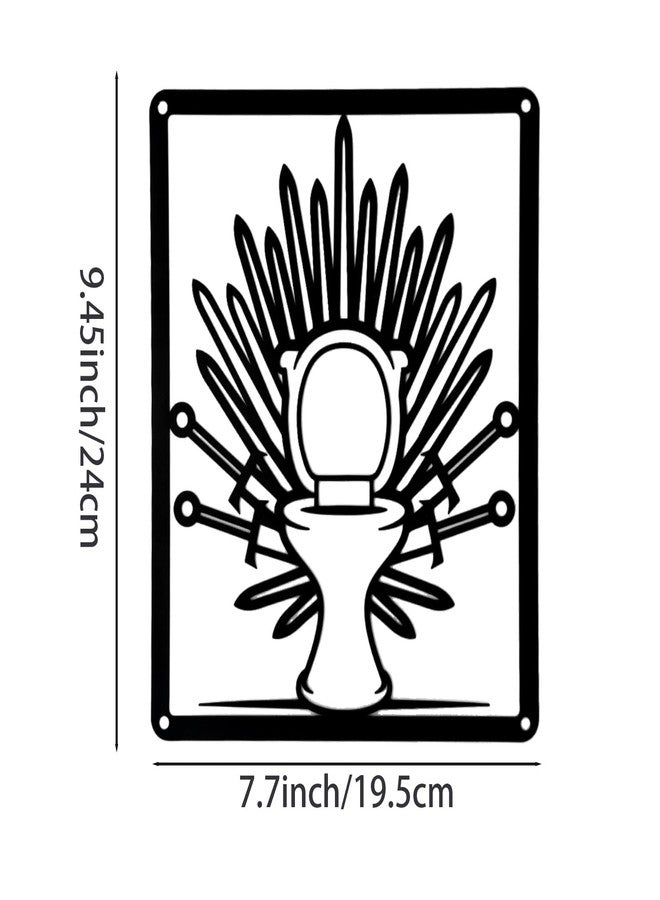 Woparty "Toilet of Blades" Metal Wall Decor Medieval Bathroom Sign for Sword Lovers Wall Decor - 9.45 x 7.7 Inch - Image 4
